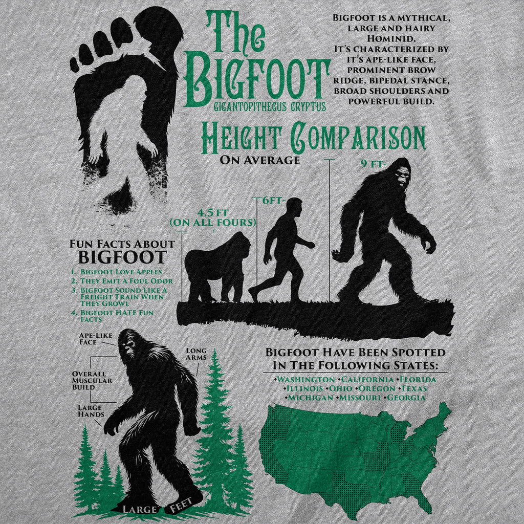 Bigfoot Facts Sheet Men's T Shirt product image 3