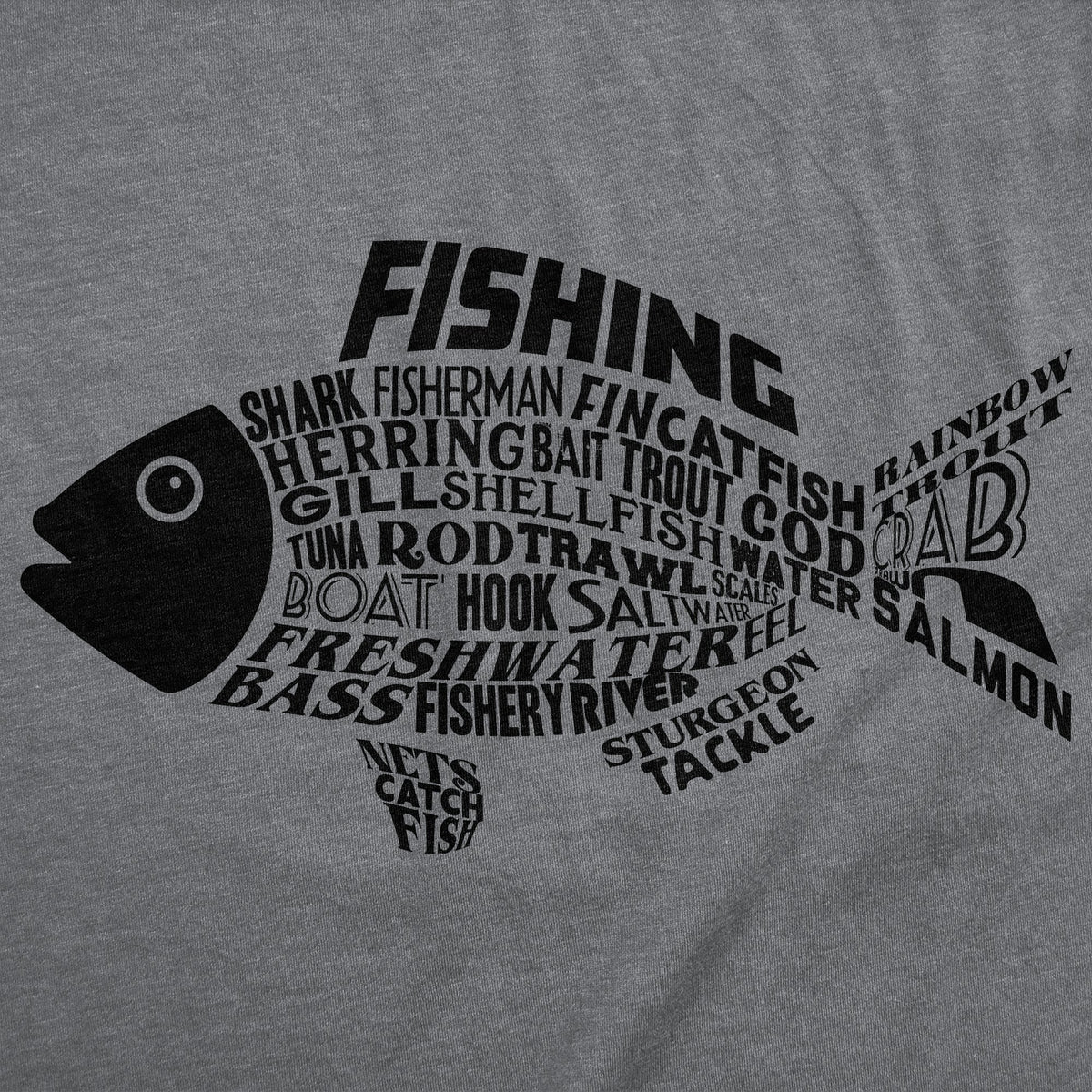 Fish Made Of Text Men's T Shirt product image 2