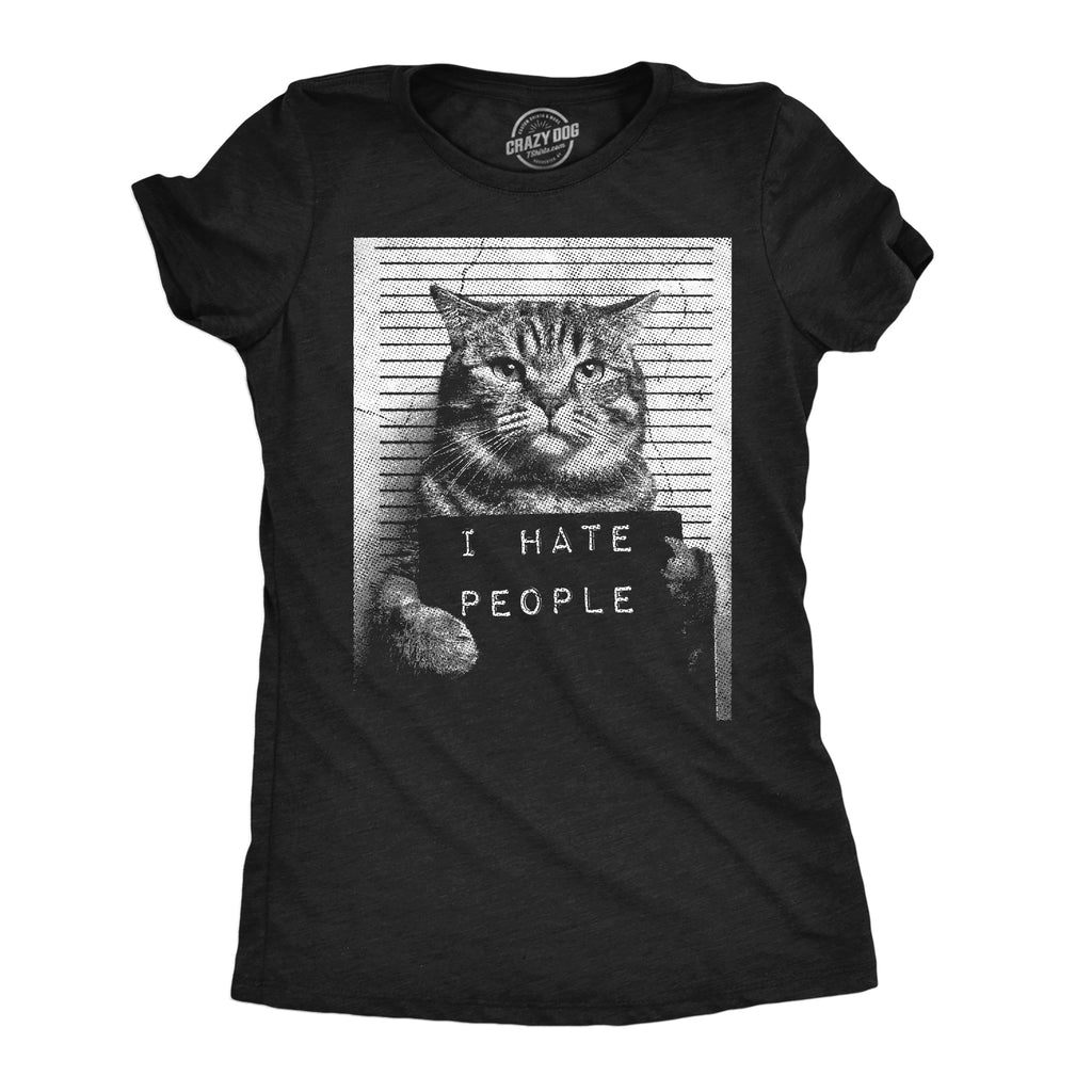 I Hate People Cat Mugshot Women's T Shirt product image 1