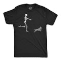 Skeleton Chasing Dog Men's T Shirt product image 1