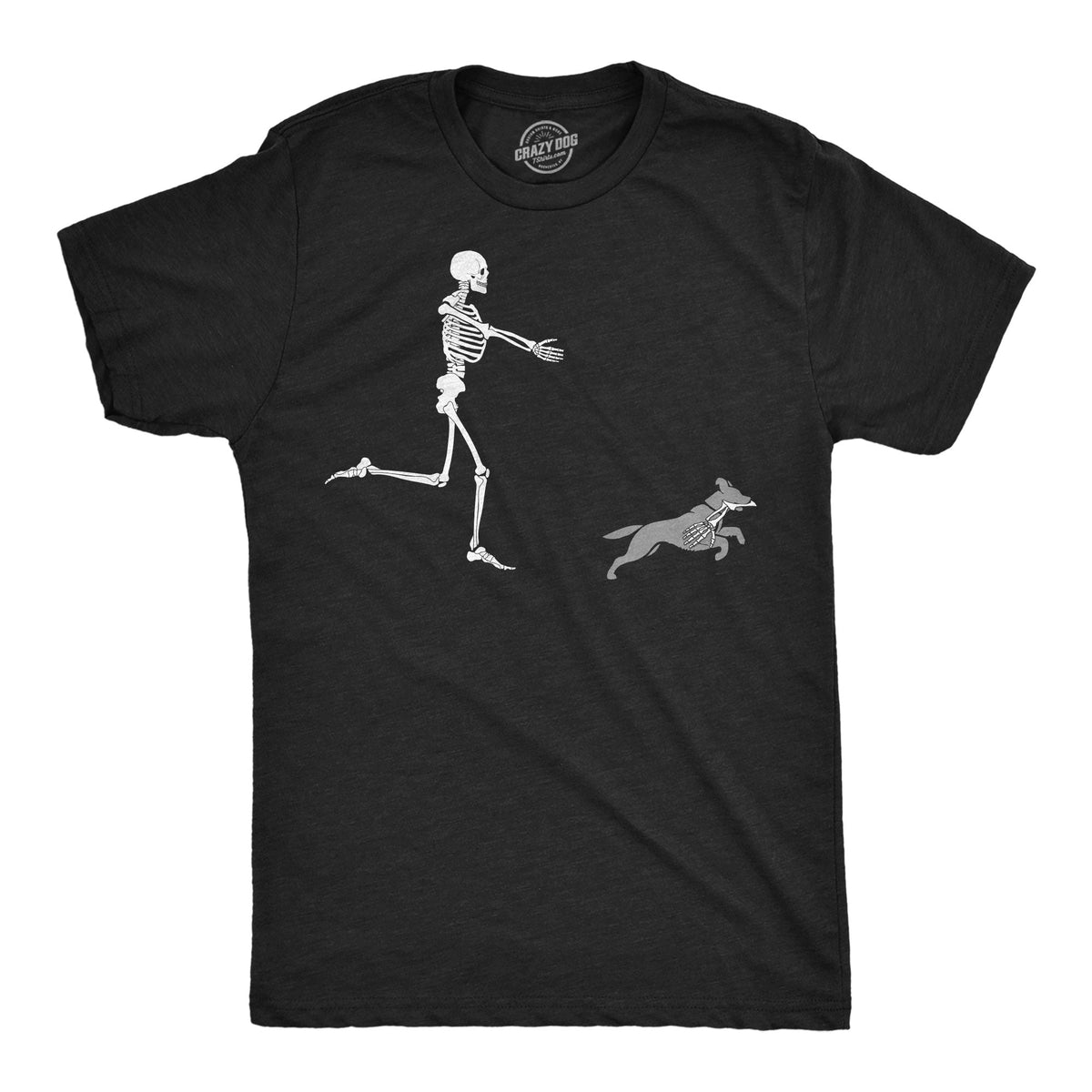 Skeleton Chasing Dog Men's T Shirt product image 1