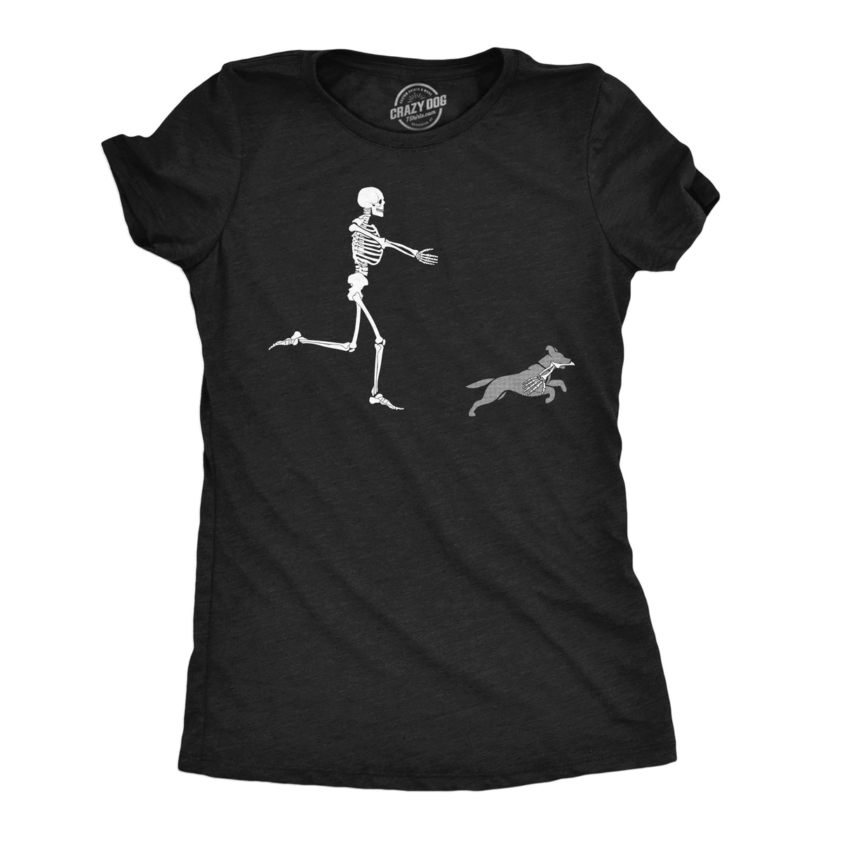 Skeleton Chasing Dog Women's T Shirt product image 1