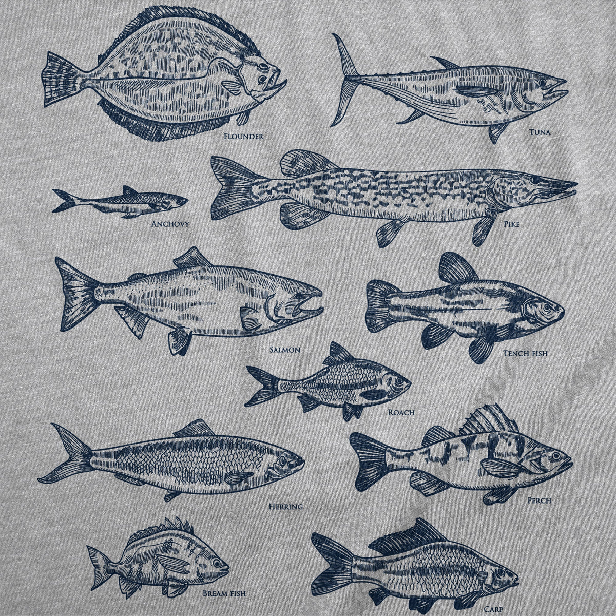 Vintage Fish With Names Men's T Shirt product image 2