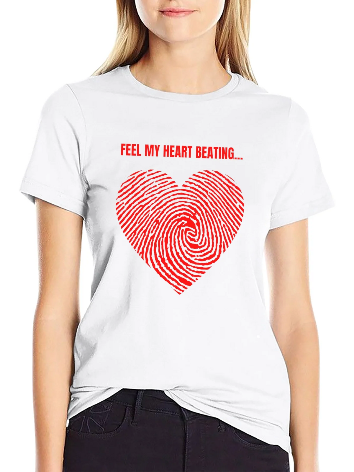 Feel My Heart Beating Black T-Shirt product image 8