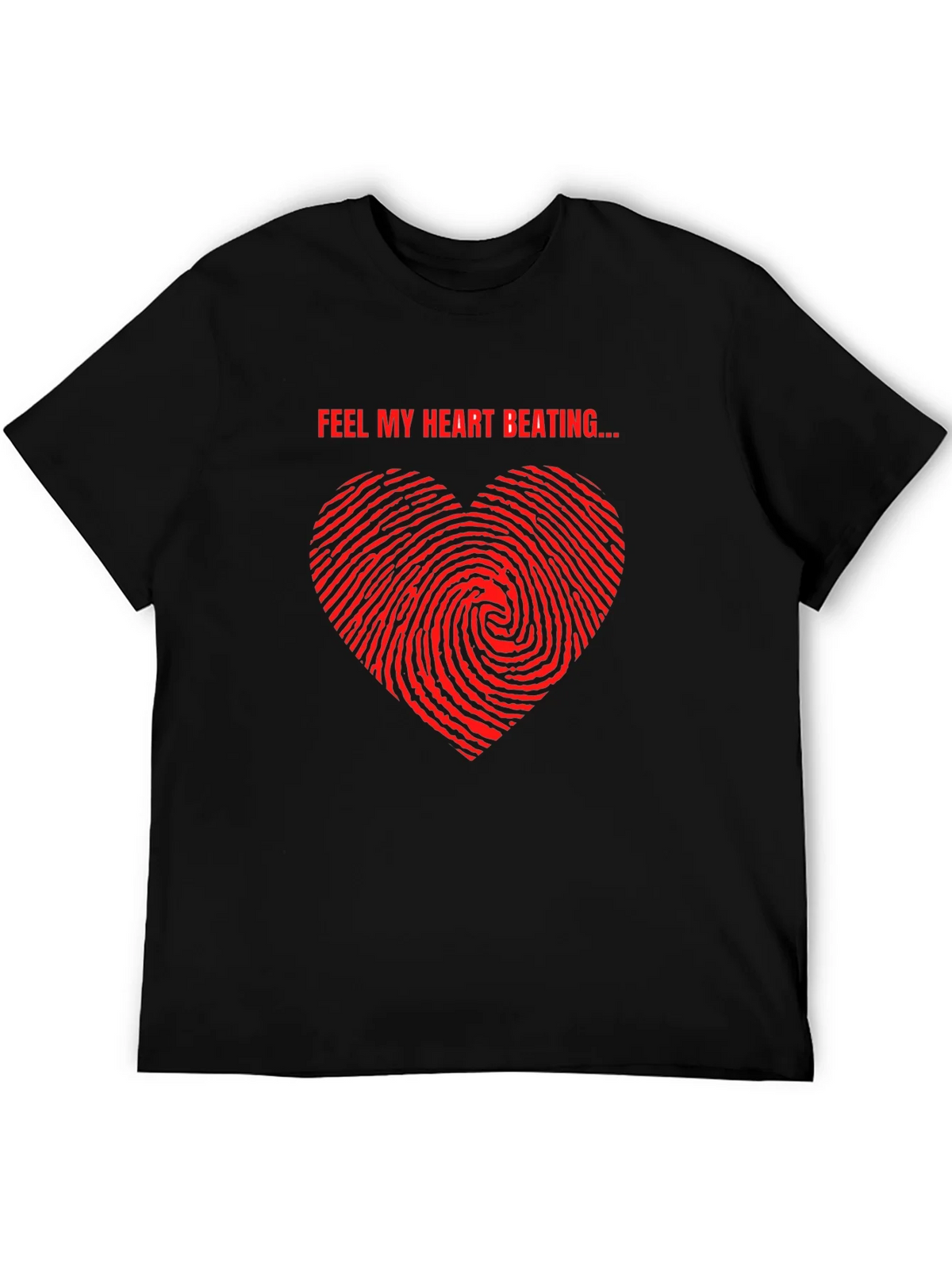 Feel My Heart Beating Black T-Shirt product image 5