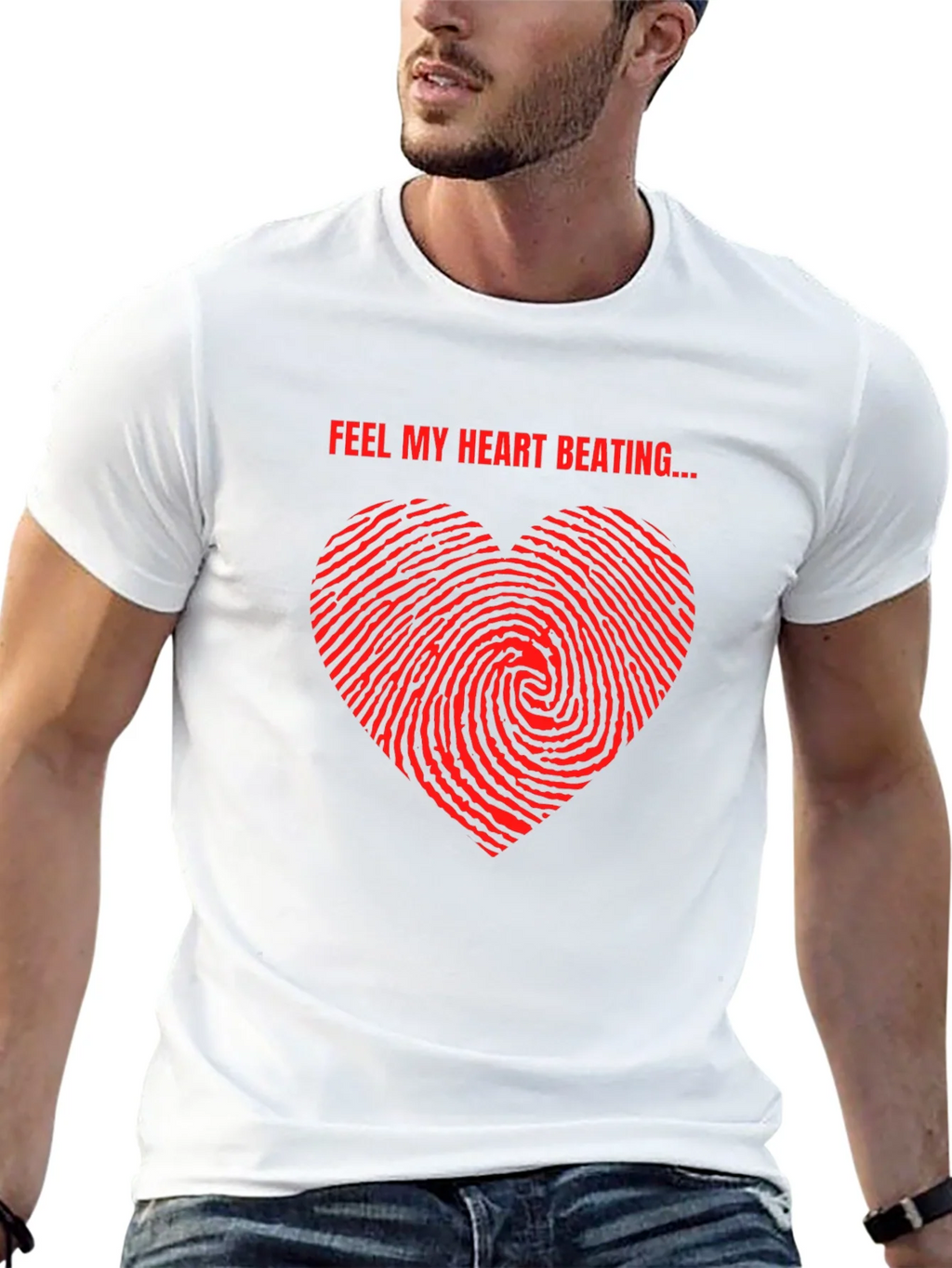 Feel My Heart Beating Black T-Shirt product image 12