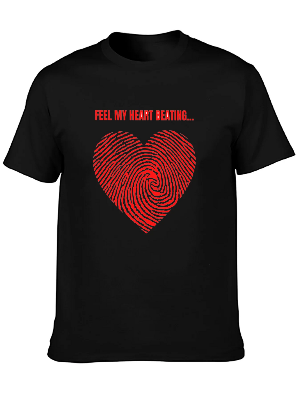 Feel My Heart Beating Black T-Shirt product image 3