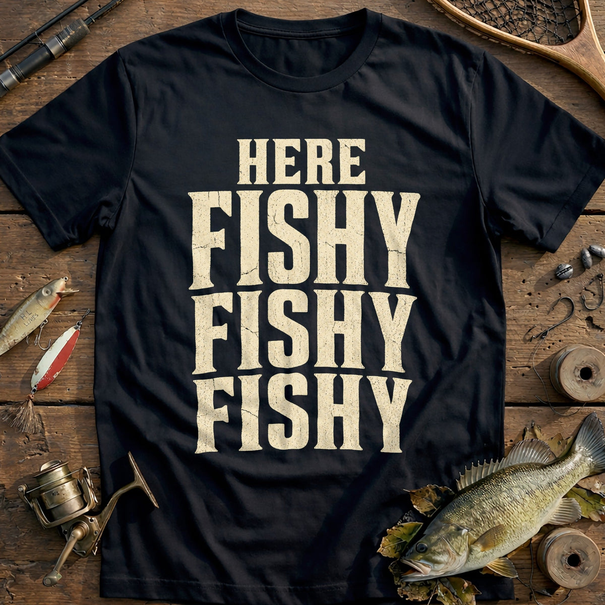Here Fishy X3 Fishing T-Shirt AU product image 3