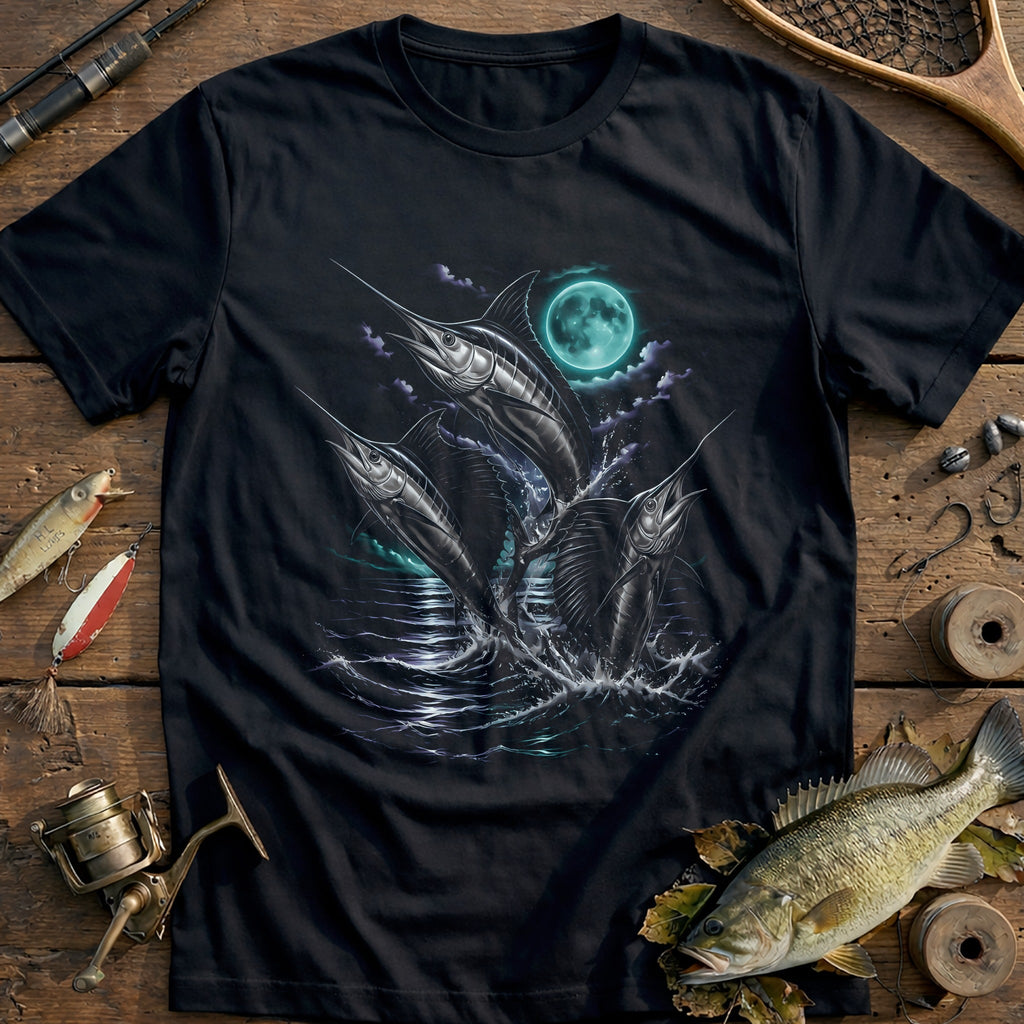 Marlin Moon Rising Fishing T-Shirt US product image 2