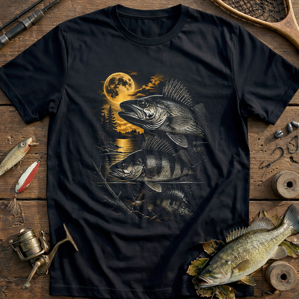 Moonlit Bass Gather Fishing T-Shirt AU product image 1