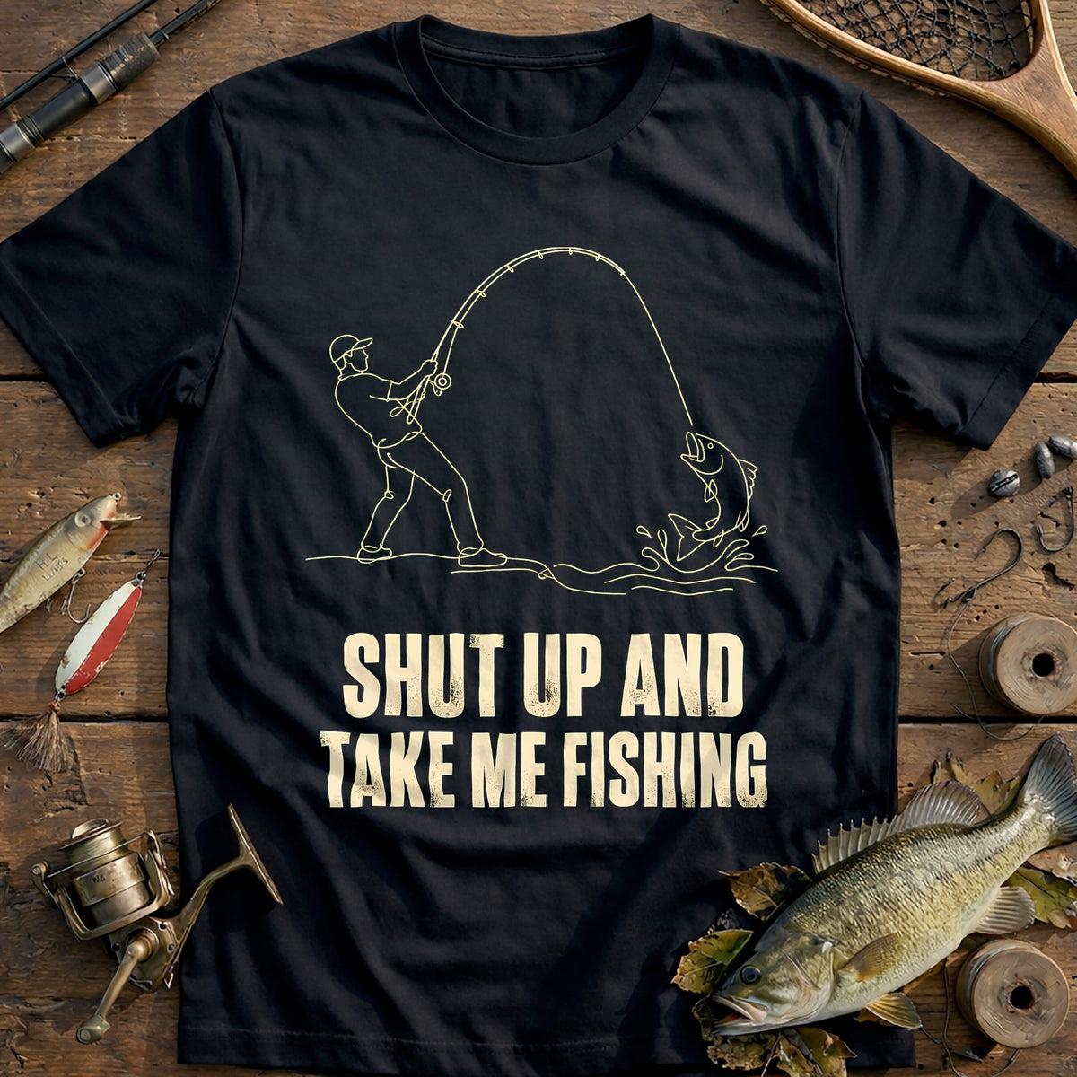 Shut Up & Fish Fishing T-Shirt product image 2