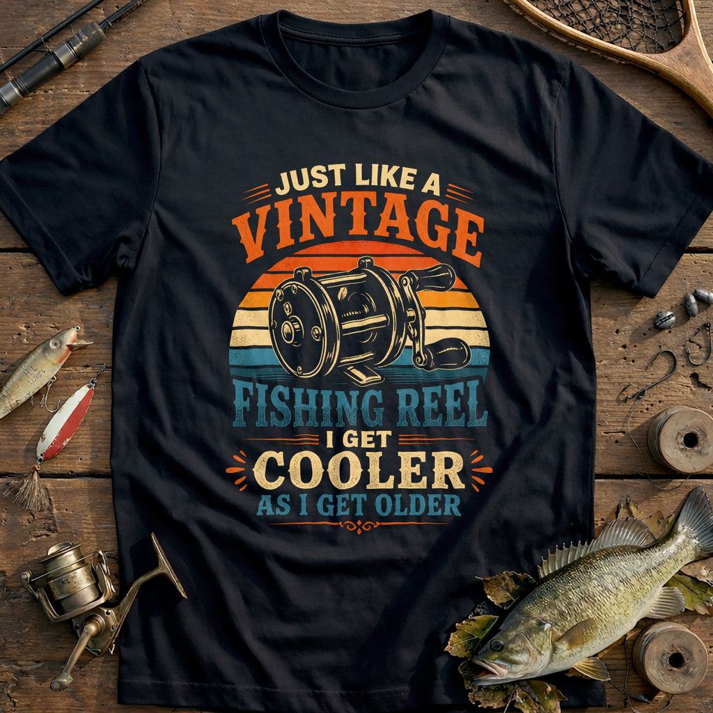 Vintage Reel, Cooler Fishing T-Shirt AU product image 2