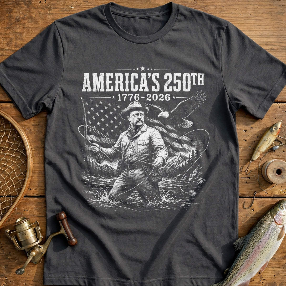 250th Anniversary Cast Fishing T-Shirt AU product image 3