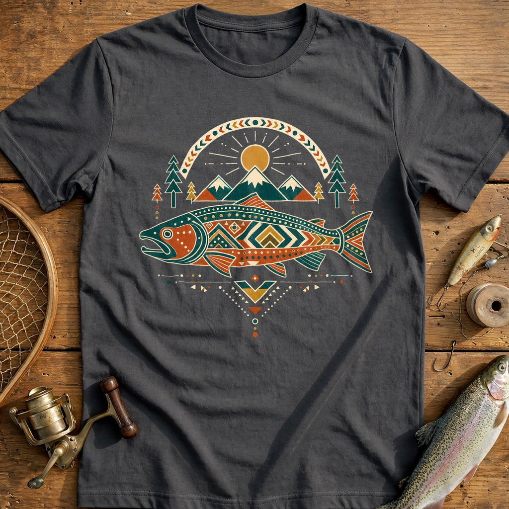 Mountain Spirit Salmon Fishing T-Shirt US product image 3