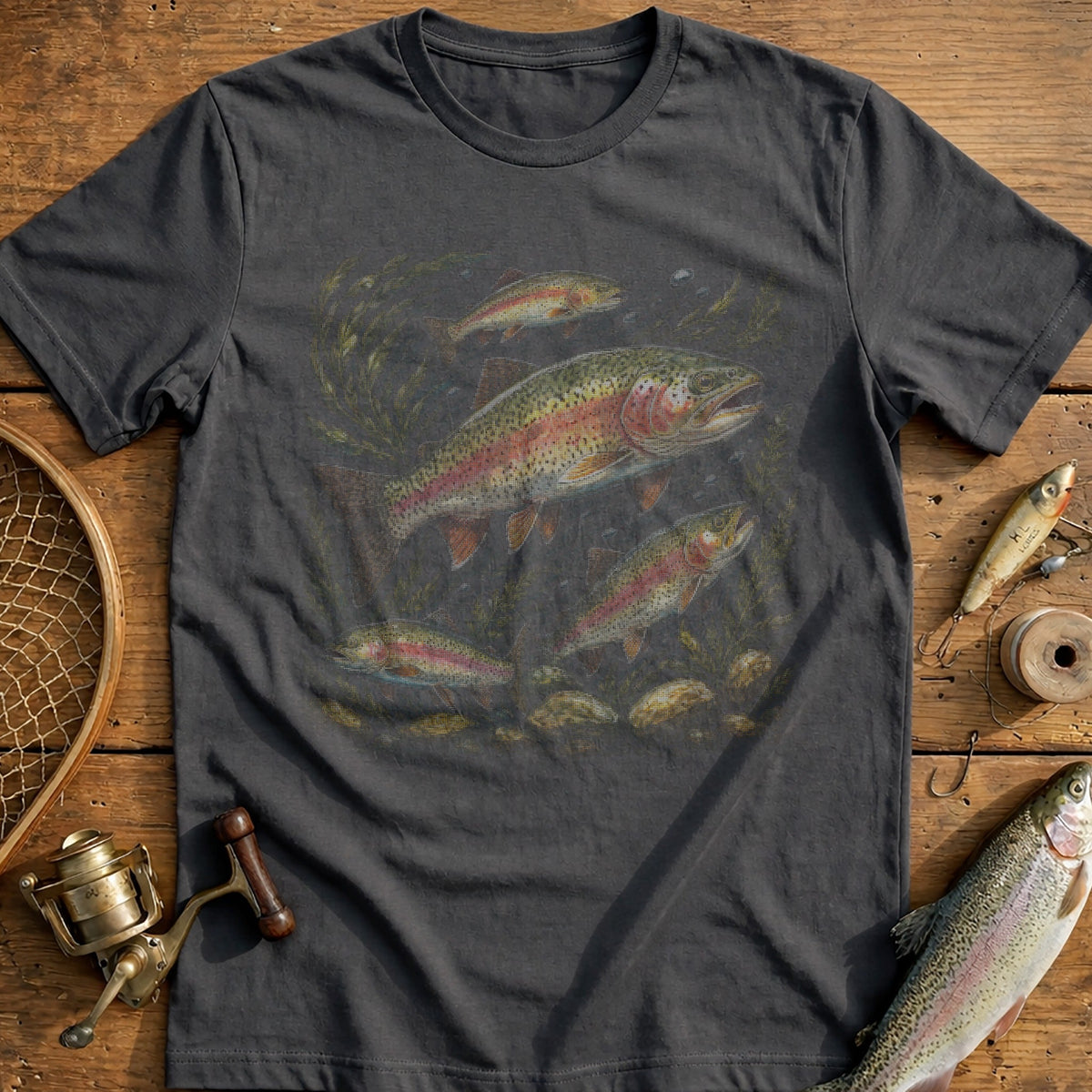 Rainbow Trout Swim Fishing T-Shirt EU product image 1