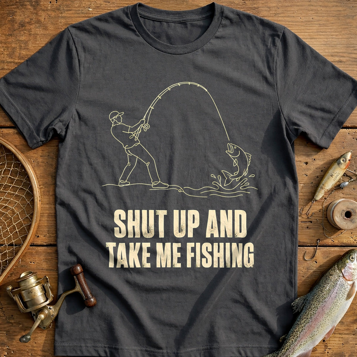 Shut Up & Fish Fishing T-Shirt product image 3