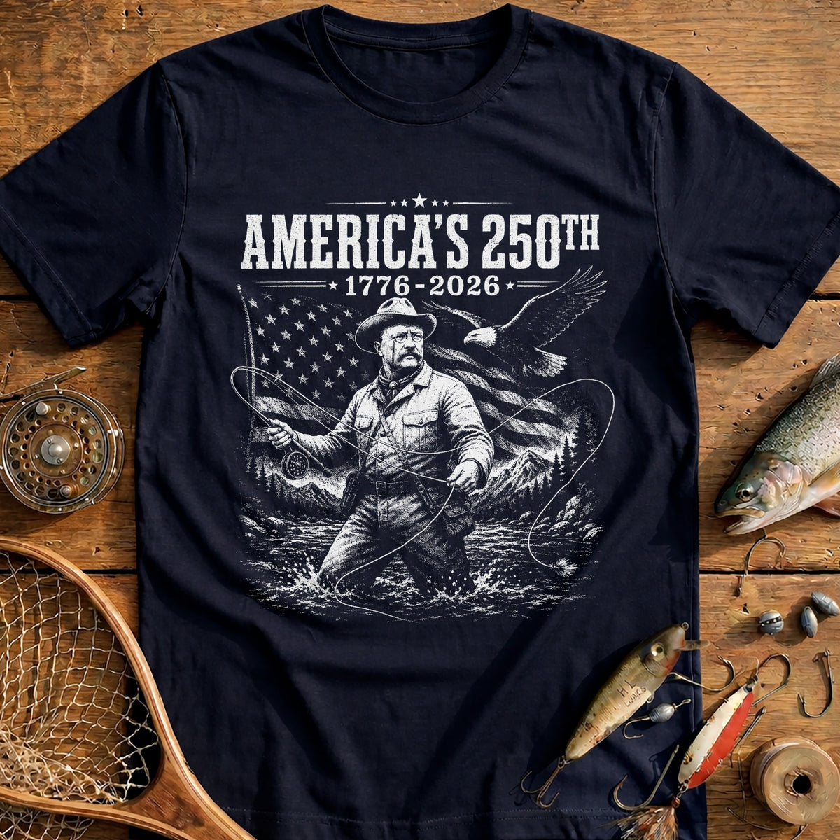 250th Anniversary Cast Fishing T-Shirt product image 2