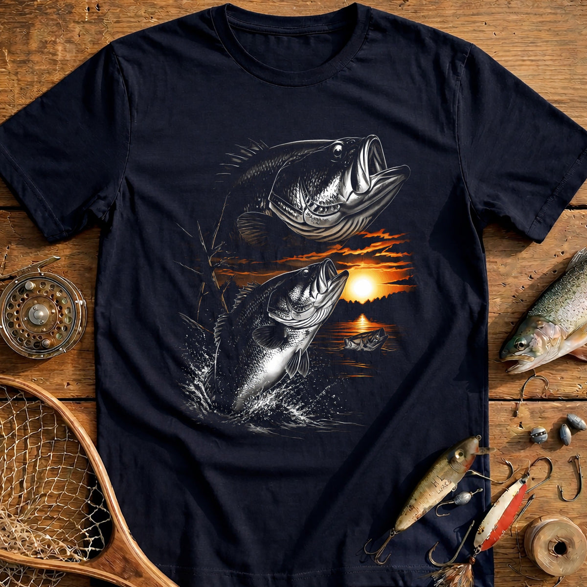 Golden Hour Bass Fishing T-Shirt US product image 2