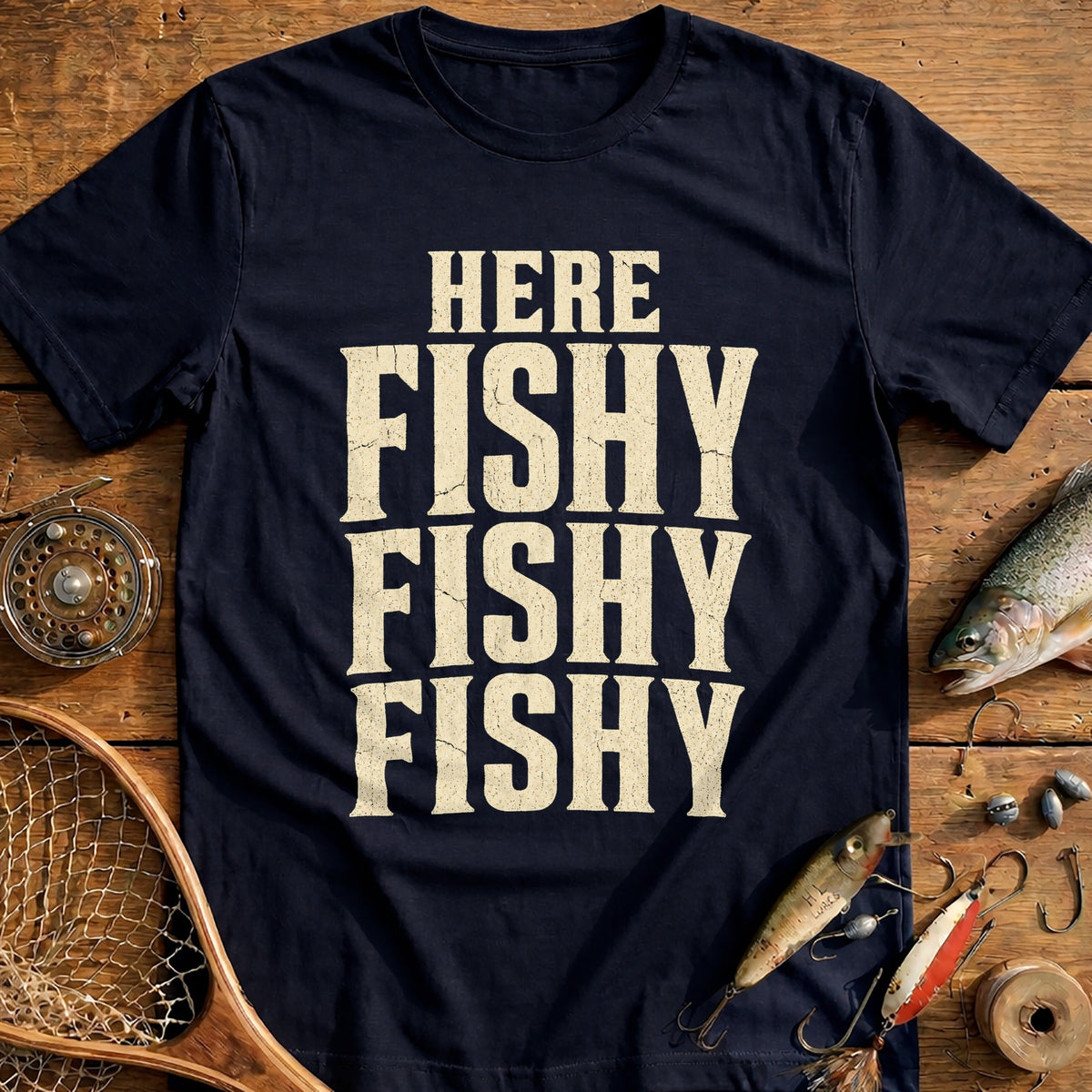 Here Fishy X3 Fishing T-Shirt AU product image 2