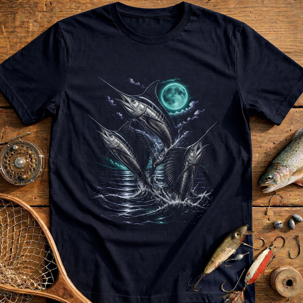 Marlin Moon Rising Fishing T-Shirt US product image 1