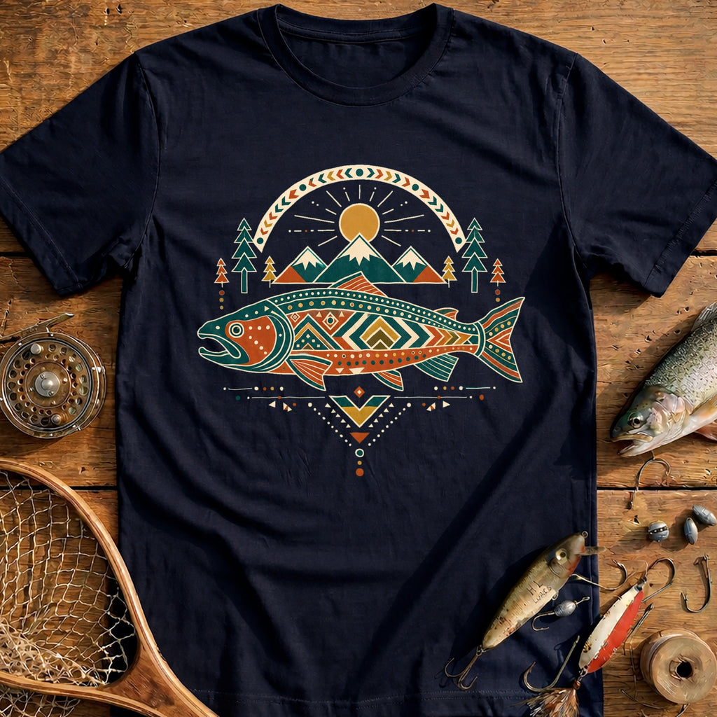 Mountain Spirit Salmon Fishing T-Shirt US product image 1