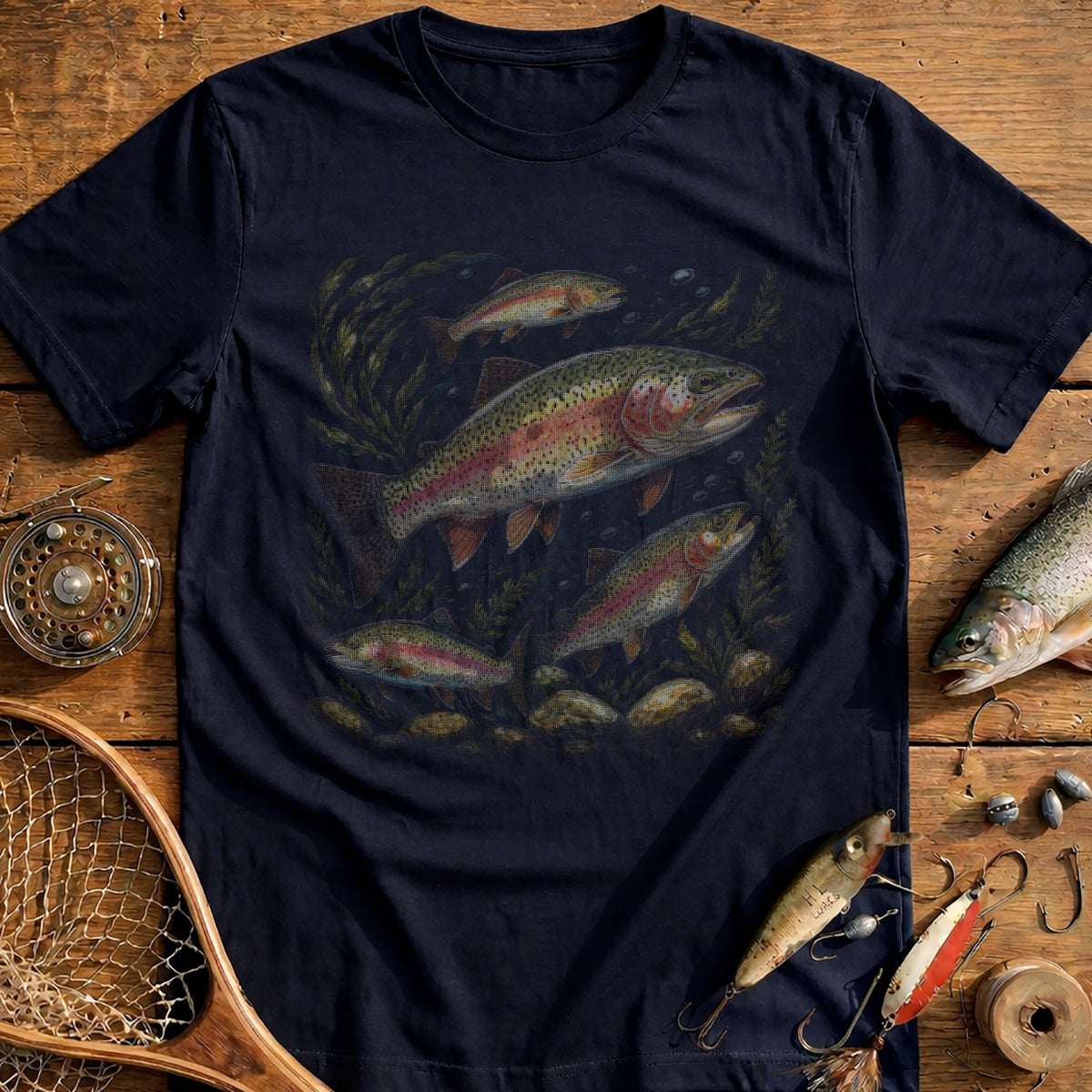 Rainbow Trout Swim Fishing T-Shirt EU product image 2