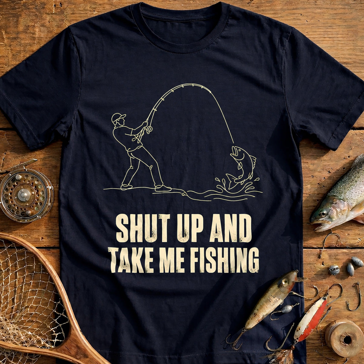 Shut Up & Fish Fishing T-Shirt product image 1