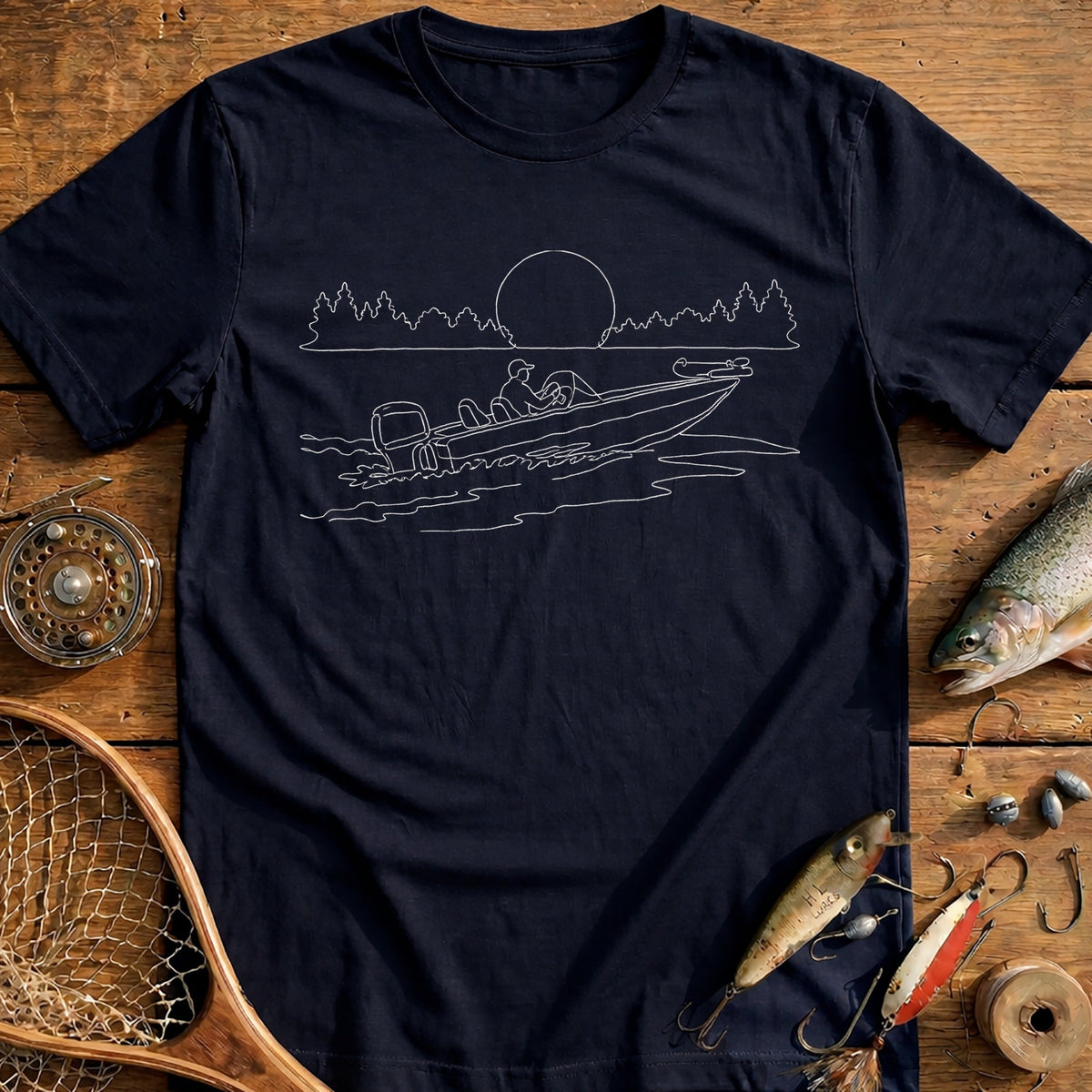Sunset Cast Fishing T-Shirt AU product image 1