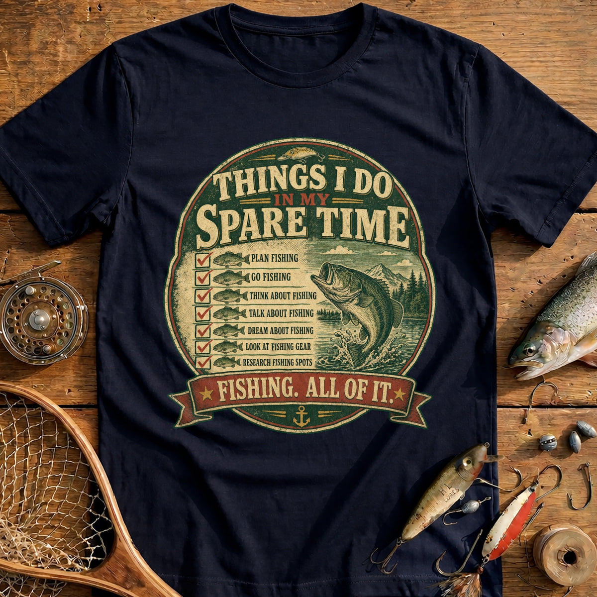 Things I Do Spare Time Fishing T-Shirt AU product image 2