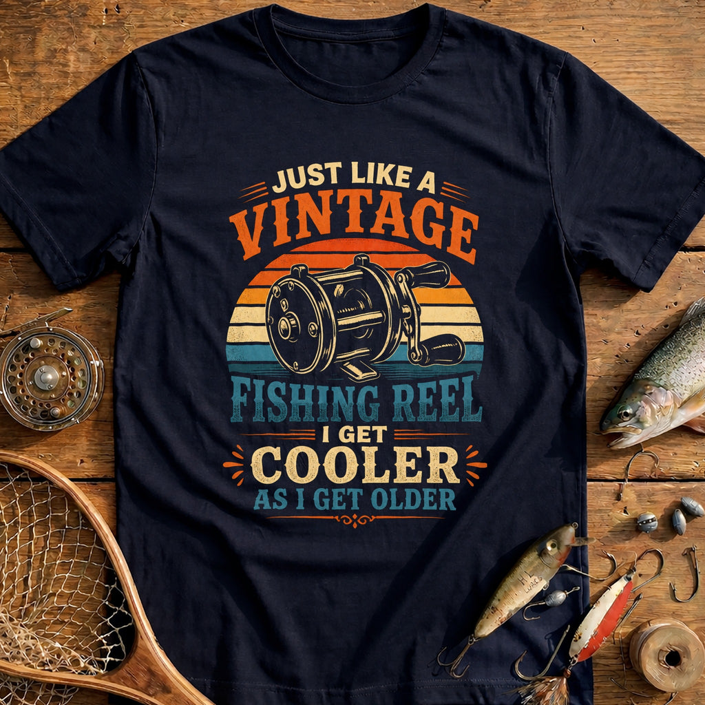 Vintage Reel, Cooler Fishing T-Shirt AU product image 1