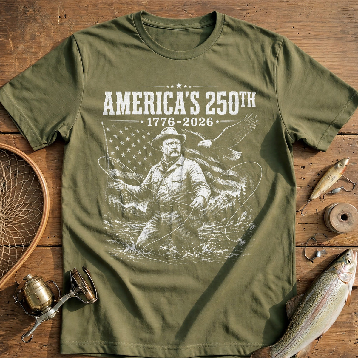 250th Anniversary Cast Fishing T-Shirt AU product image 4