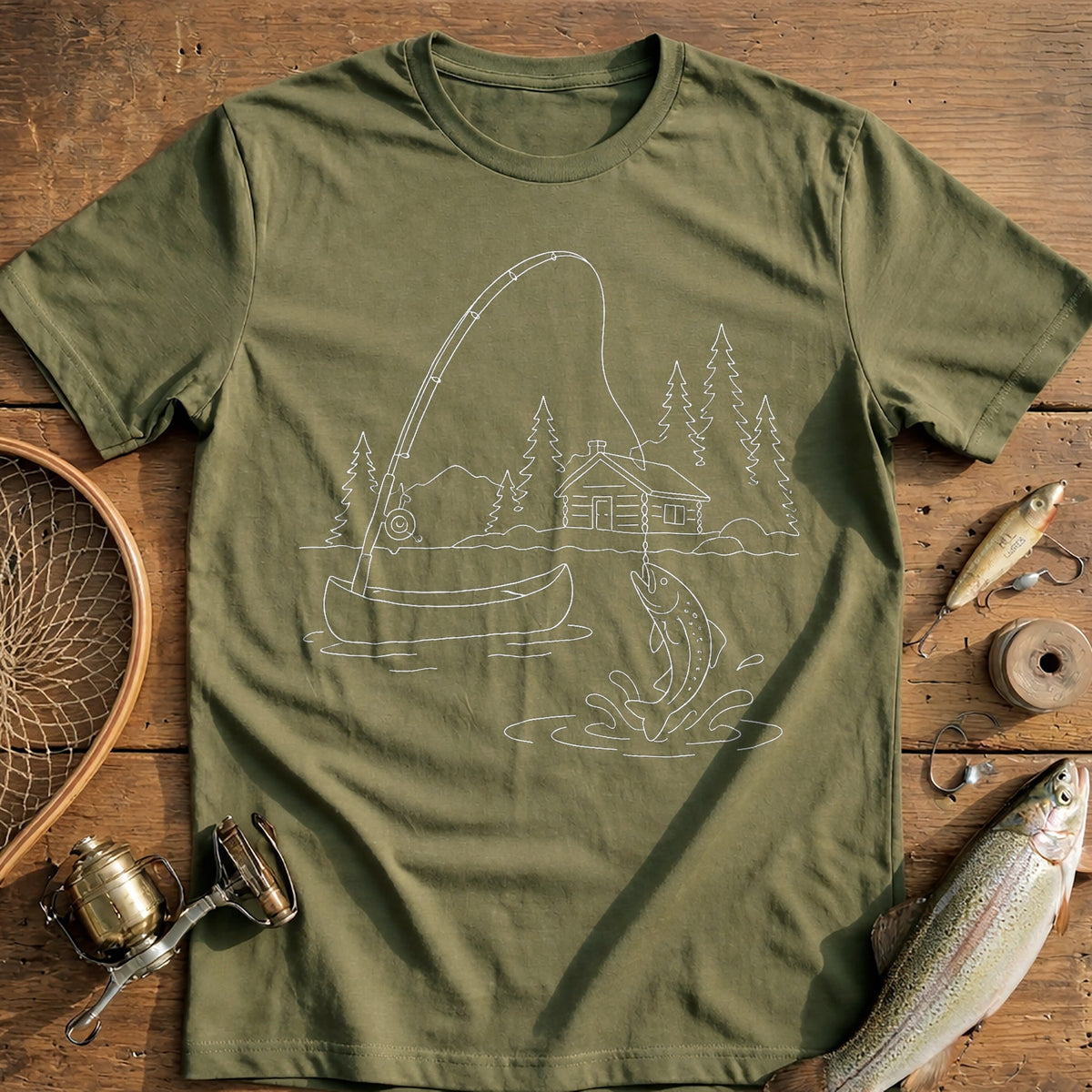 Cabin Cast Life Fishing T-Shirt US product image 4