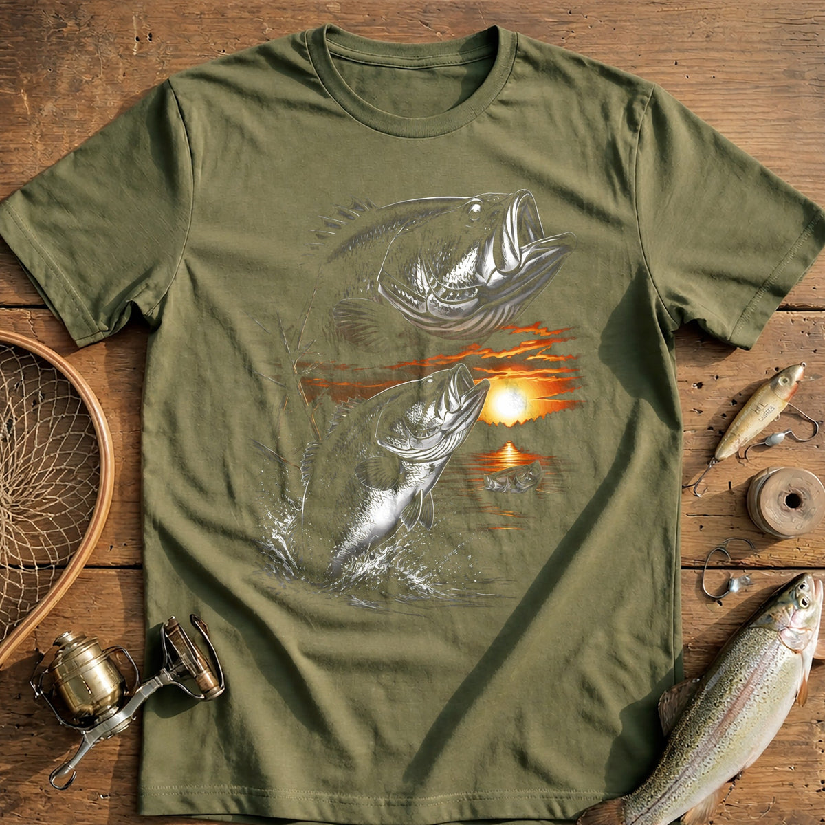 Golden Hour Bass Fishing T-Shirt AU product image 4