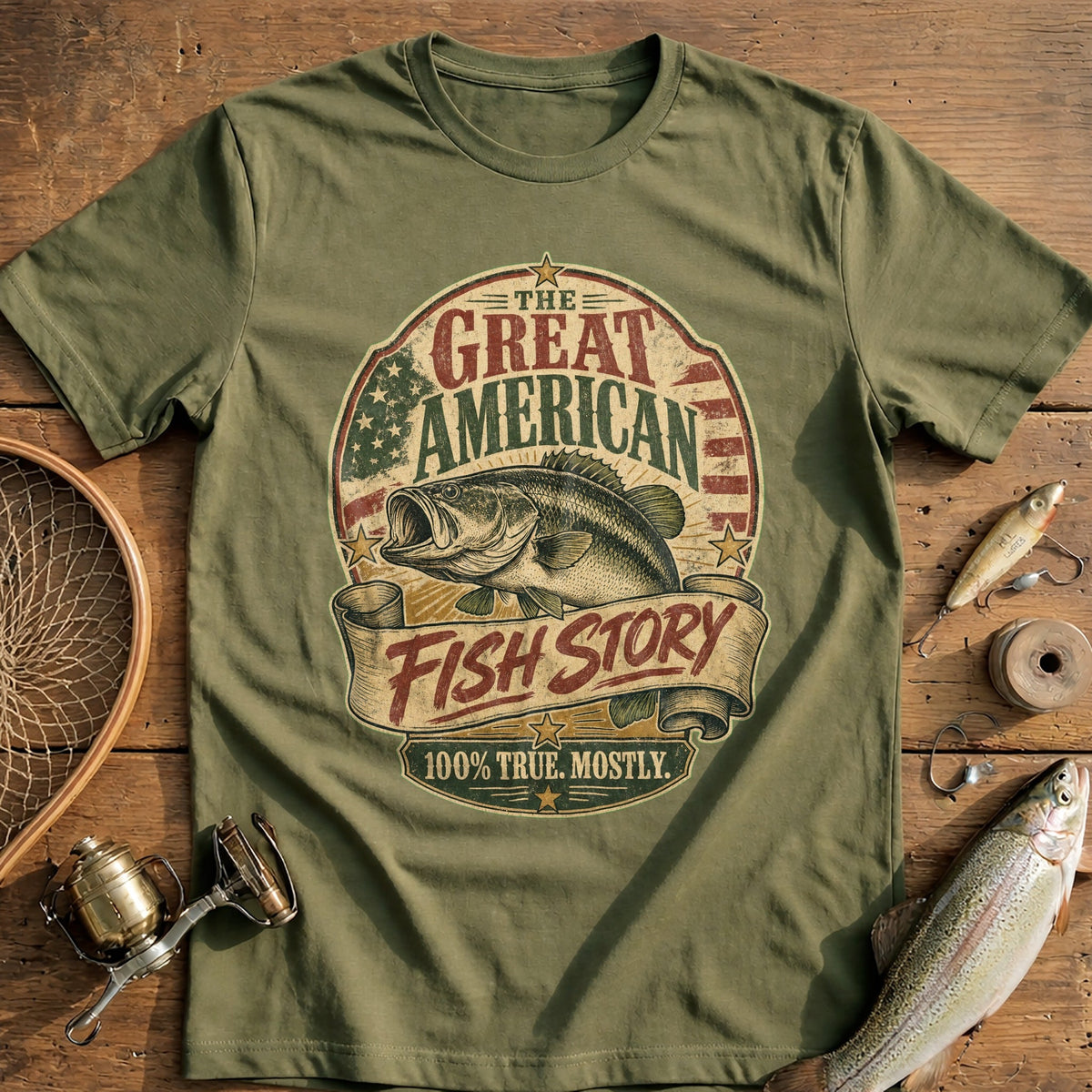Great American Fish Story Fishing T-Shirt product image 4