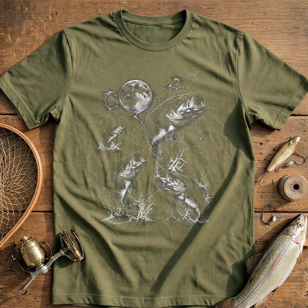 Moon Over Bass Fishing T-Shirt AU product image 1