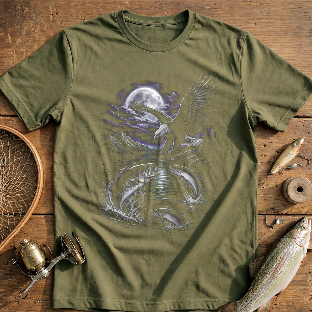 Moon Rise, Fish Fishing T-Shirt EU product image 4