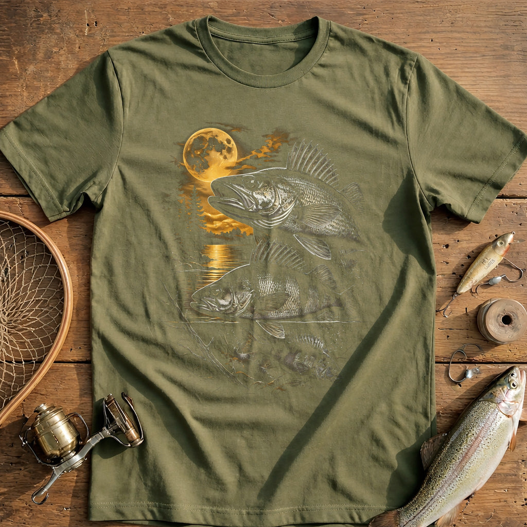 Moonlit Bass Gather Fishing T-Shirt AU product image 4