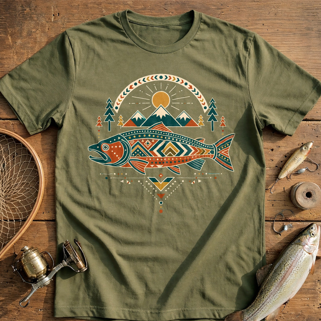 Mountain Spirit Salmon Fishing T-Shirt US product image 4