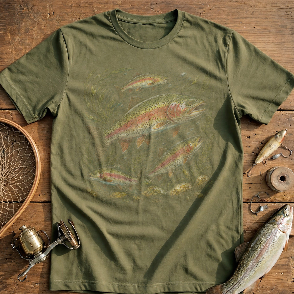 Rainbow Trout Swim Fishing T-Shirt EU product image 4