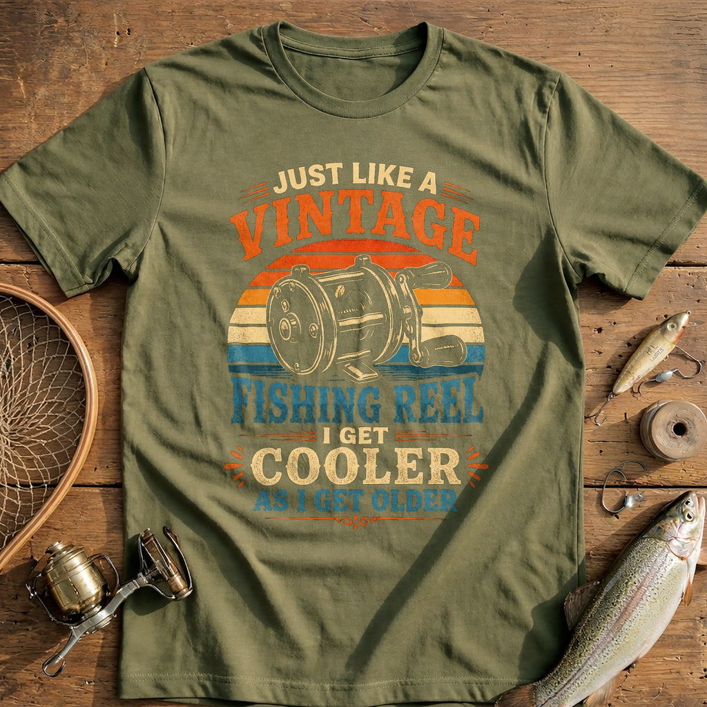 Vintage Reel, Cooler Fishing T-Shirt AU product image 4