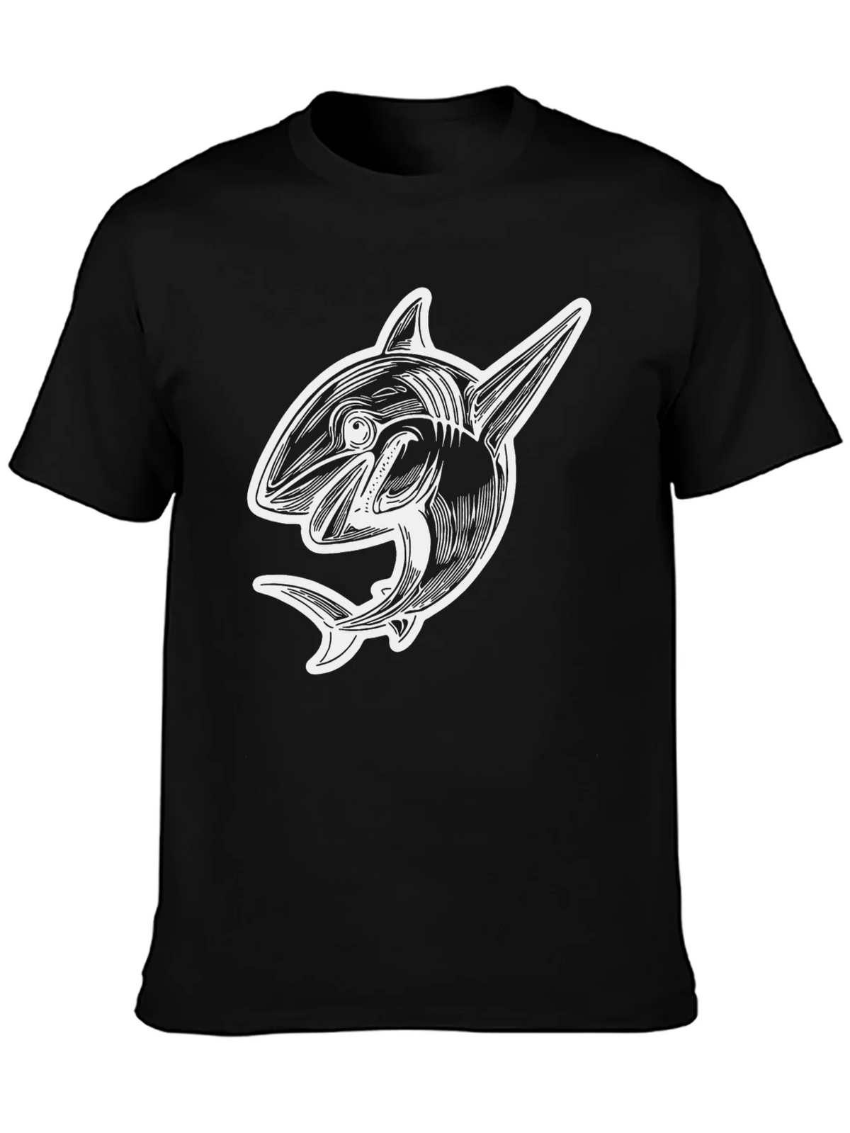 Orca Graphic Tee - Black Cotton T-Shirt for Men product image 3