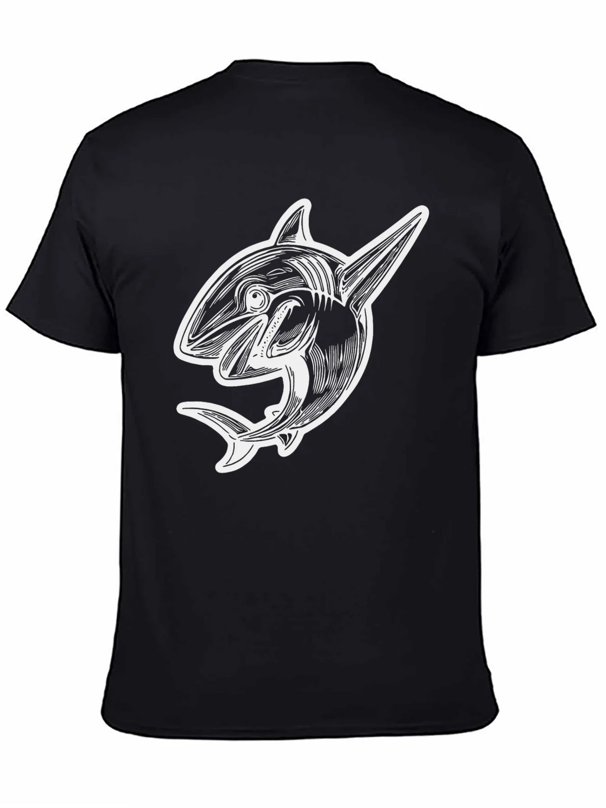 Orca Graphic Tee - Black Cotton T-Shirt for Men product image 4