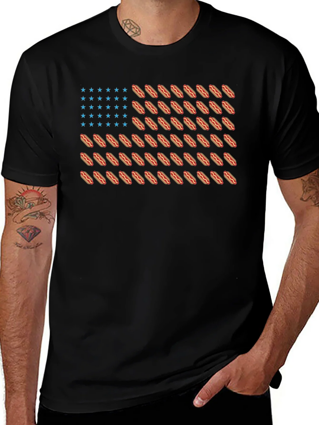 Hot Dog Flag Graphic T-Shirt product image 1