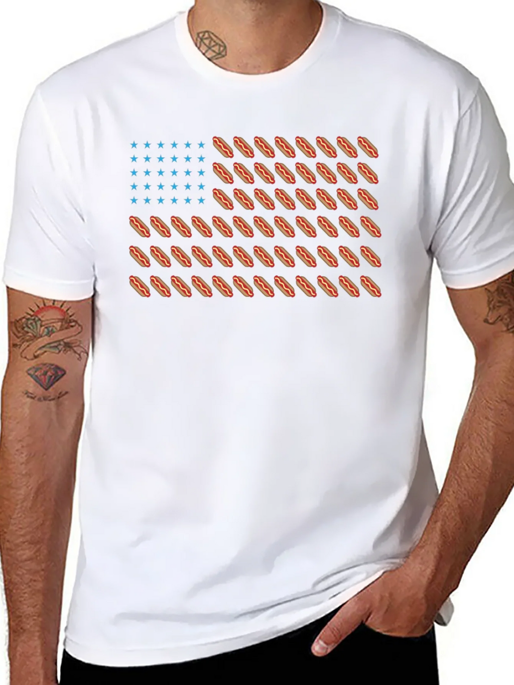 Hot Dog Flag Graphic T-Shirt product image 6