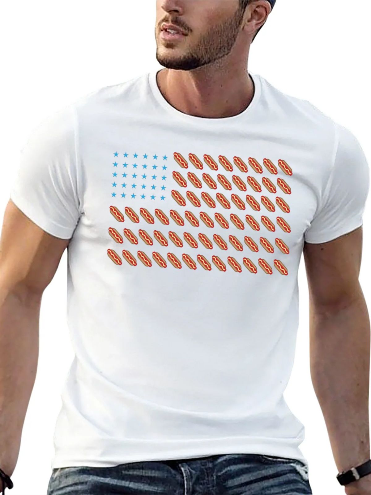 Hot Dog Flag Graphic T-Shirt product image 10