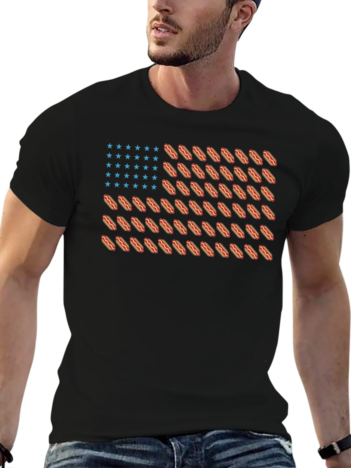 Hot Dog Flag Graphic T-Shirt product image 5