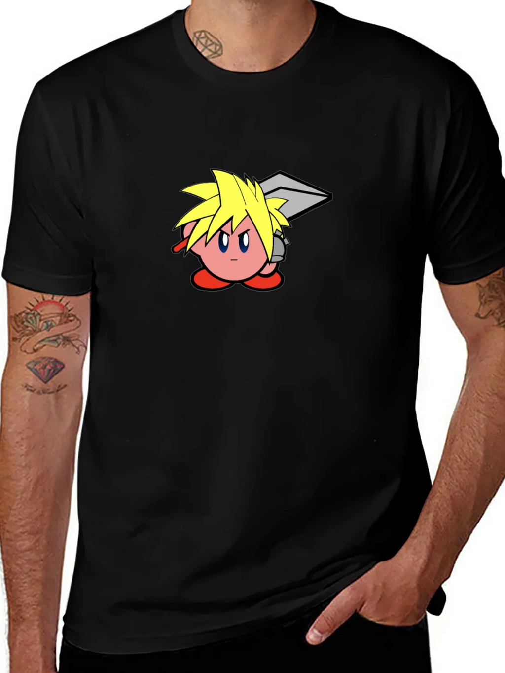 Kirby Cloud T-Shirt - Black Cotton Graphic Tee product image 1