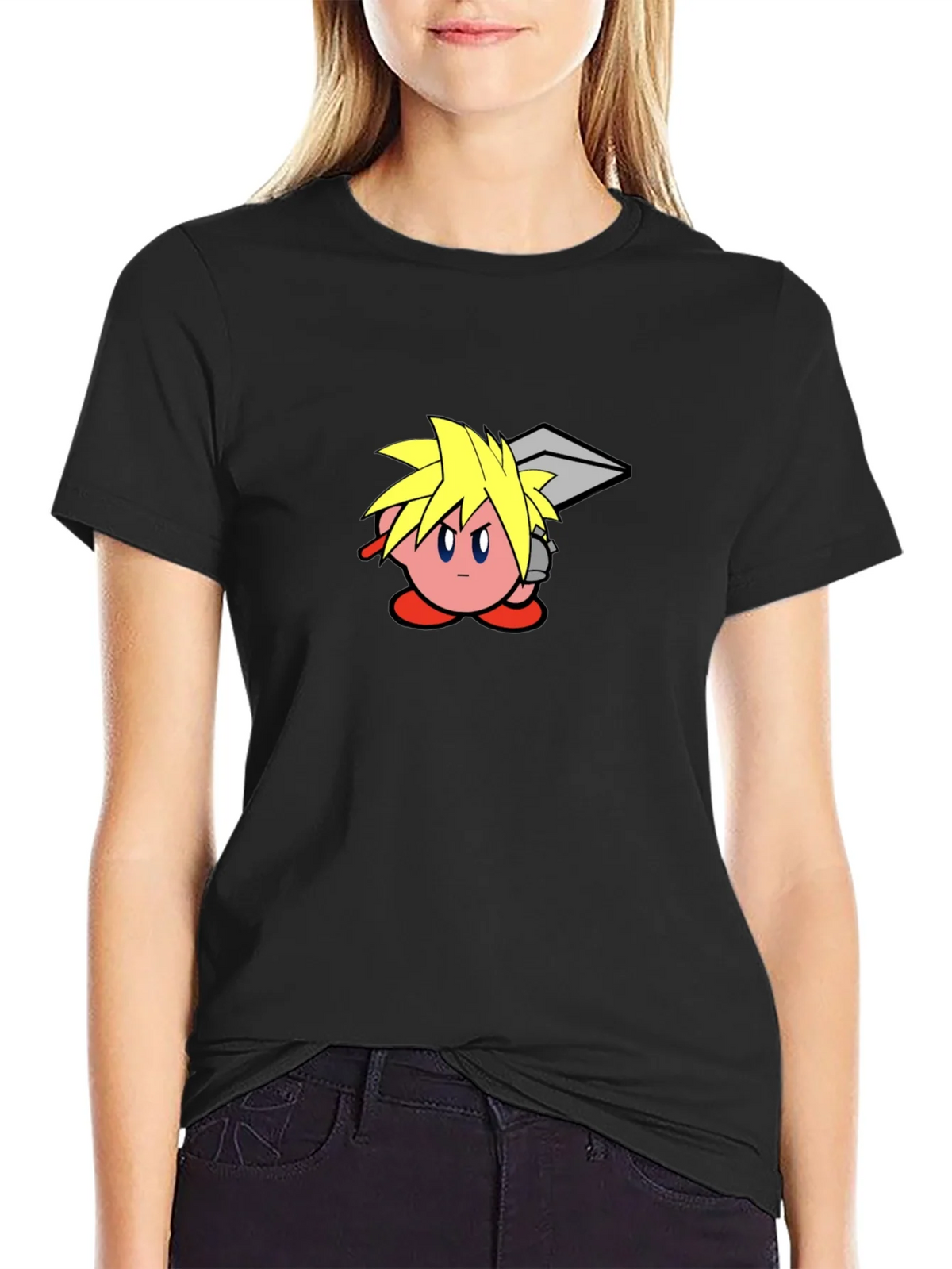 Kirby Cloud T-Shirt - Black Cotton Graphic Tee product image 2