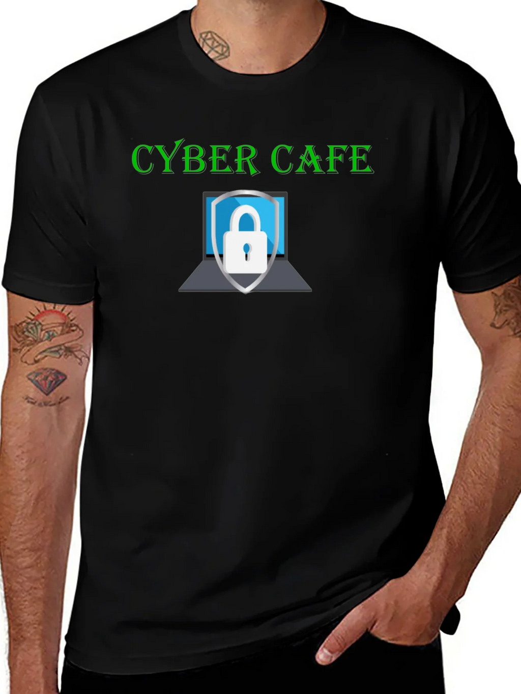 Cyber Cafe Security T-Shirt - Stylish Protection product image 1