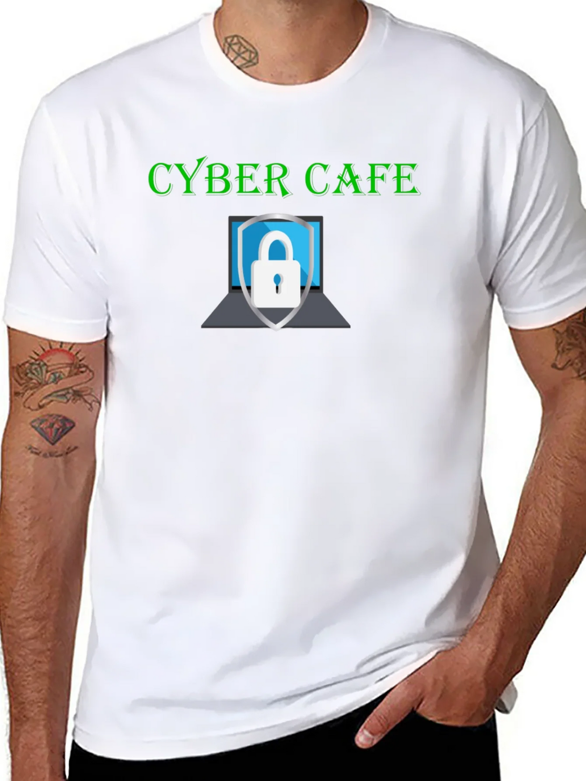 Cyber Cafe Security T-Shirt - Stylish Protection product image 5